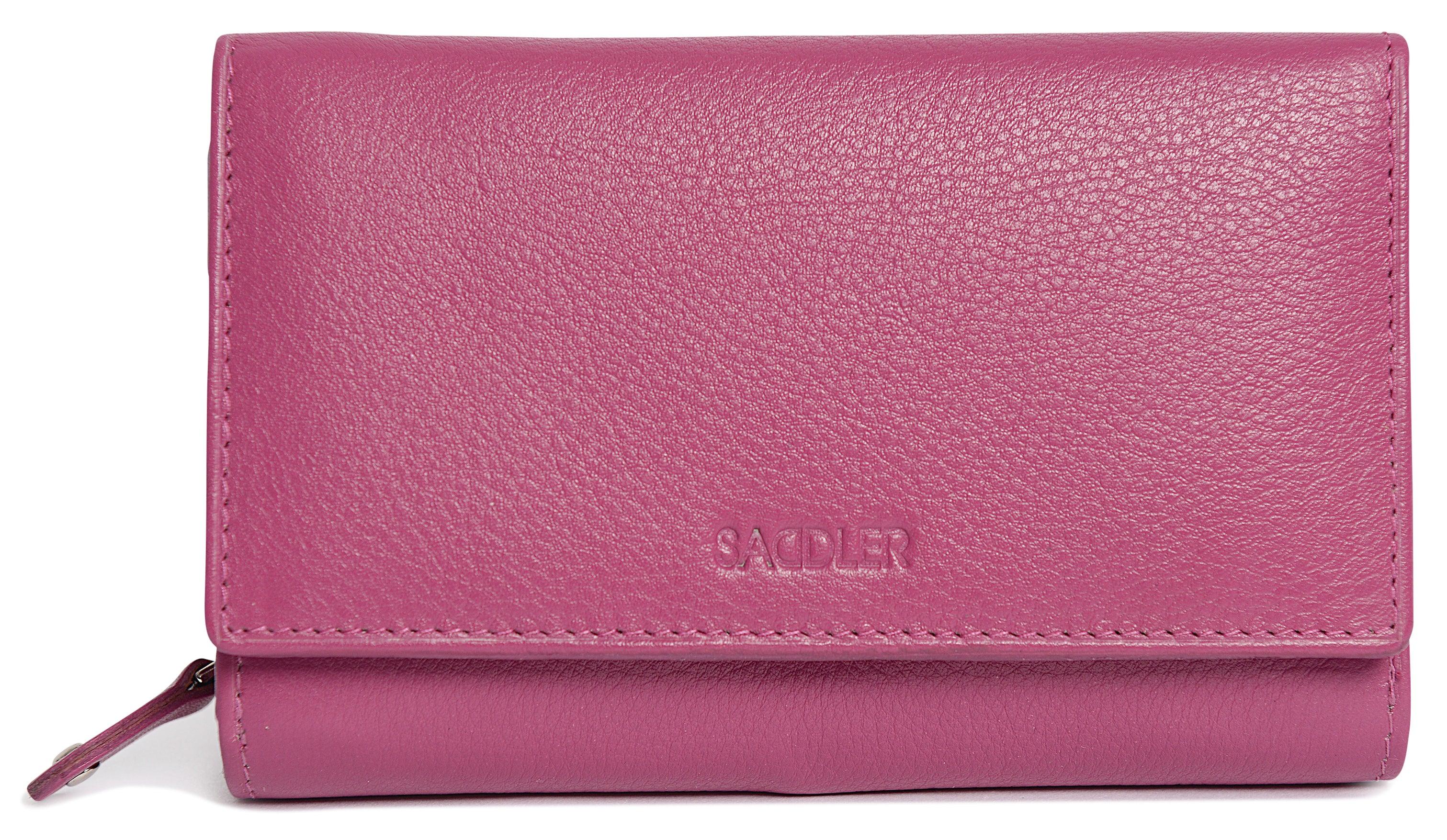 SADDLER PAULA Handmade Leather Trifold Purse – RFID Protected | 8 Card Slots, ID Window & Rear Zip Pocket | Gift Boxed