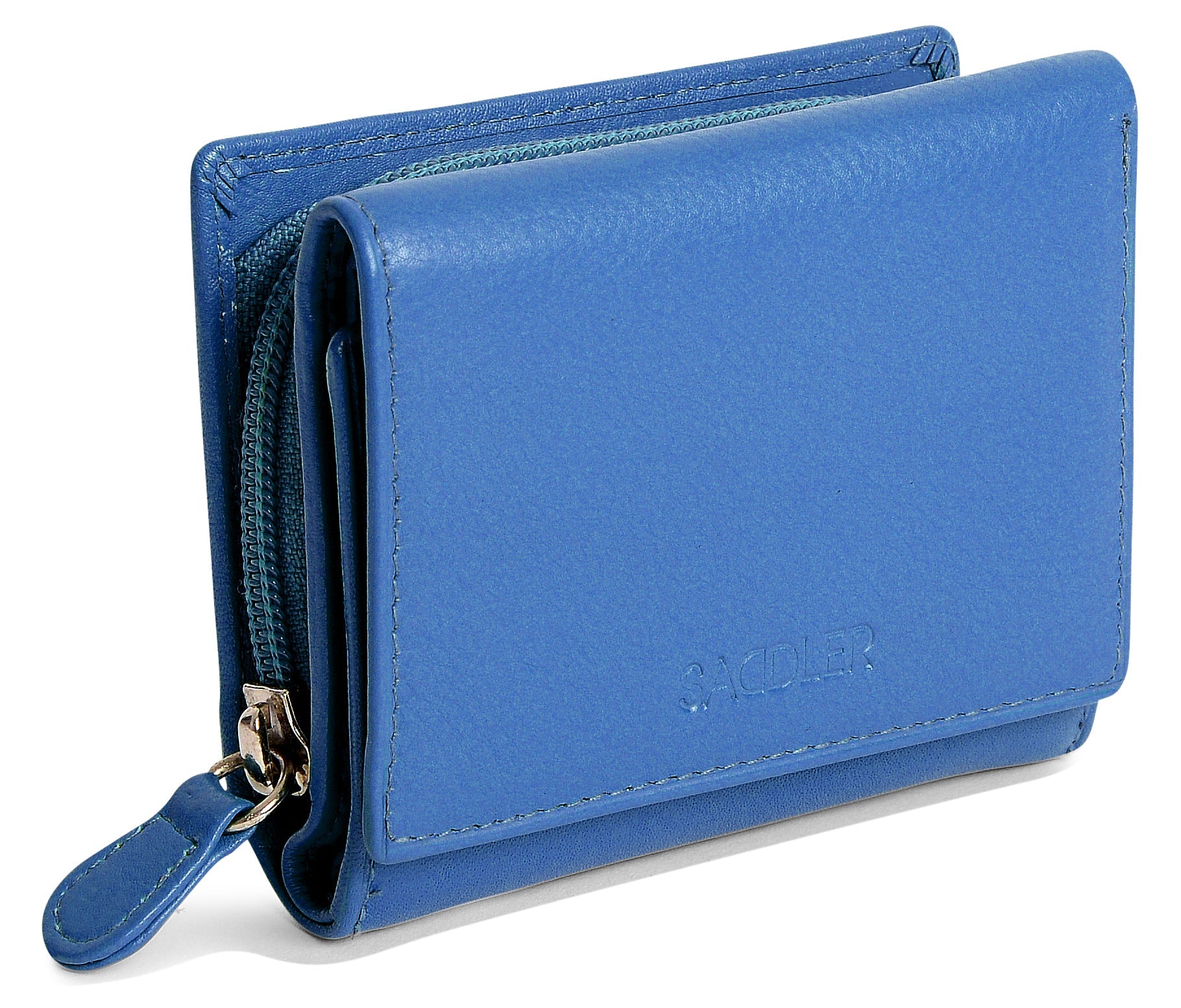 SADDLER CARLA Handmade Leather Compact Trifold Purse – RFID Protected | 5 Card Slots, ID Window & Zipped Coin Pocket | Gift Boxed