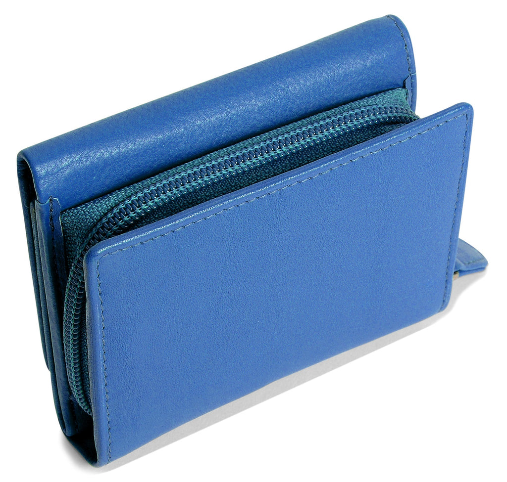 SADDLER CARLA Handmade Leather Compact Trifold Purse – RFID Protected | 5 Card Slots, ID Window & Zipped Coin Pocket | Gift Boxed