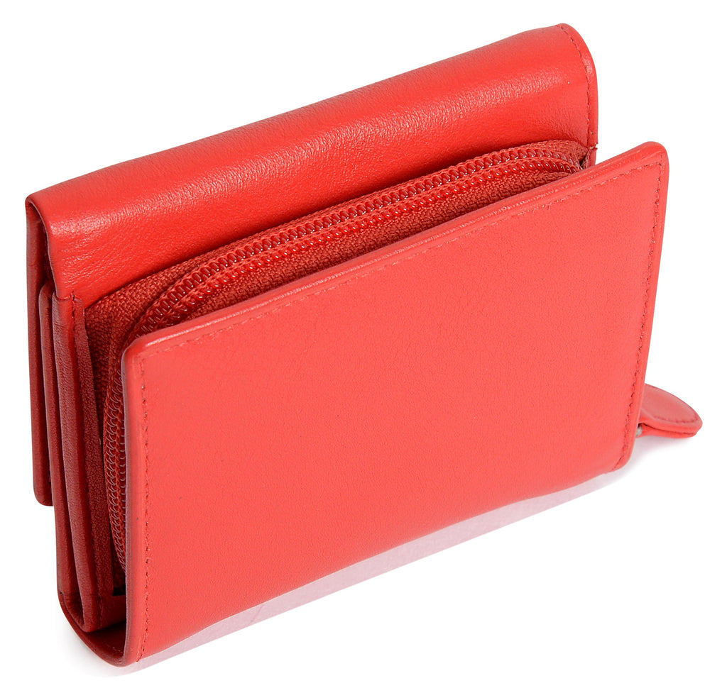 SADDLER CARLA Handmade Leather Compact Trifold Purse – RFID Protected | 5 Card Slots, ID Window & Zipped Coin Pocket | Gift Boxed