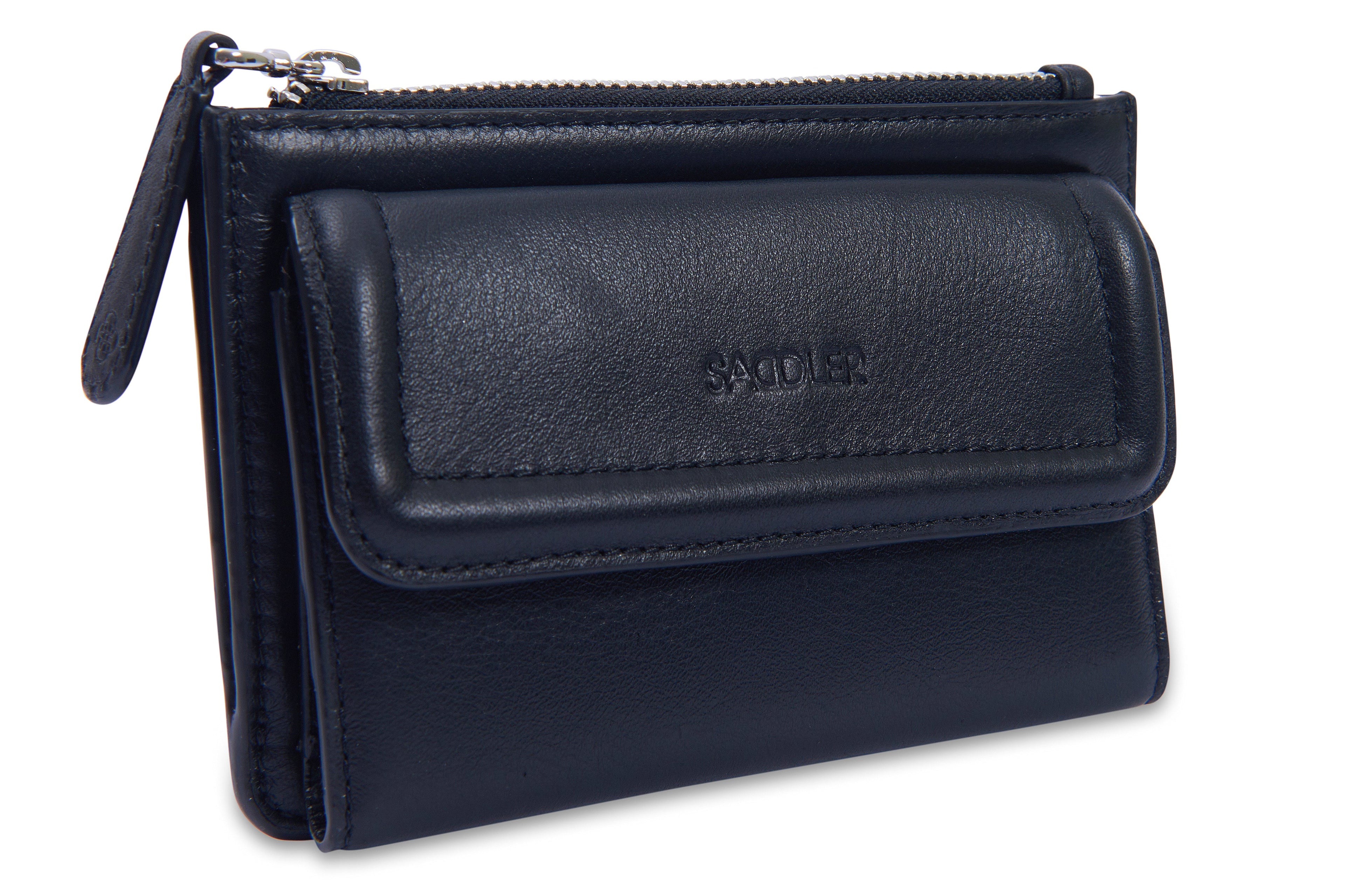 SADDLER "Marion" Bifold Real Leather Card Wallet with Zip Top Coin Purse (Gift Boxed)