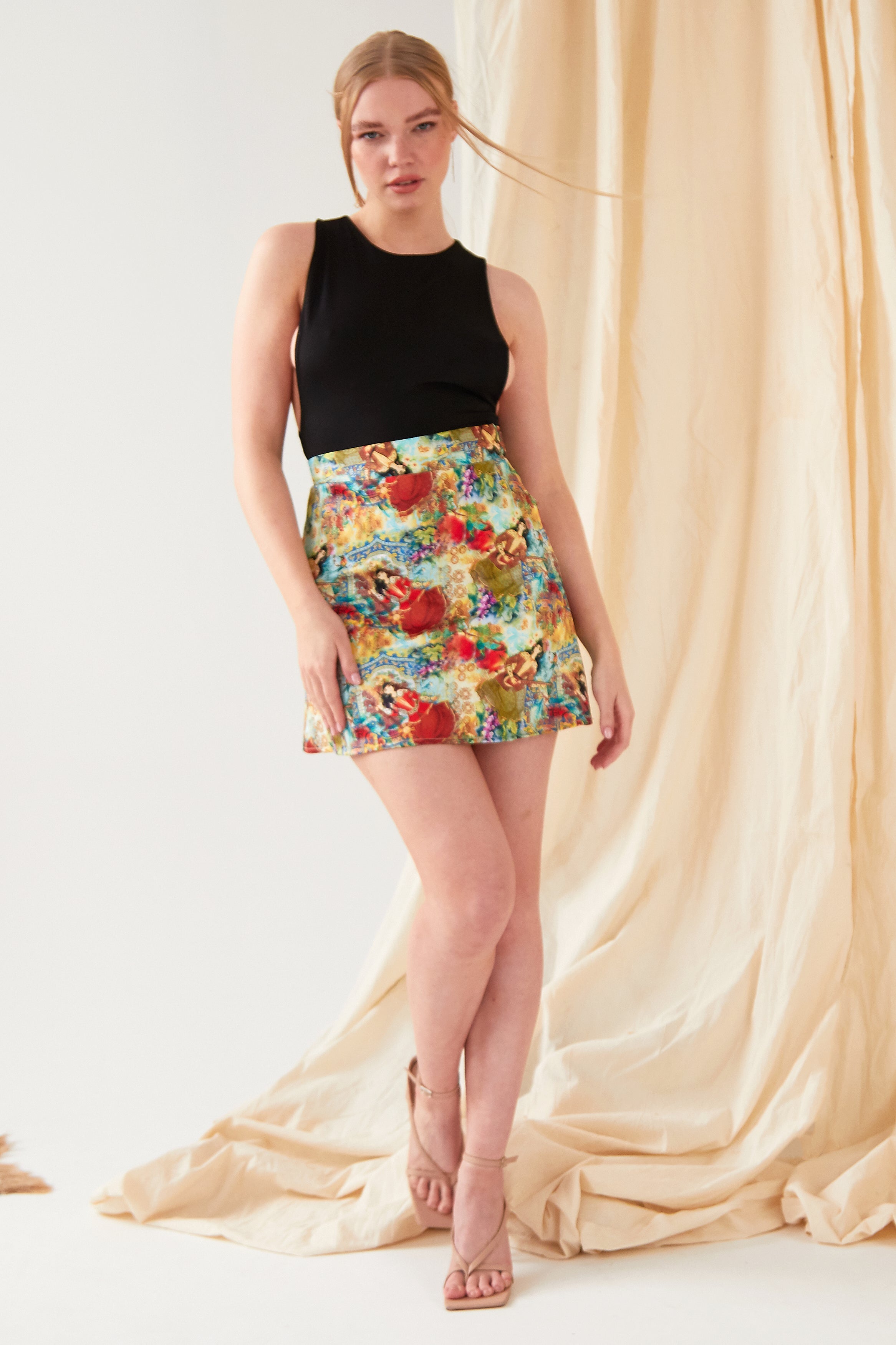 Persian Printed Mini Skirt-1