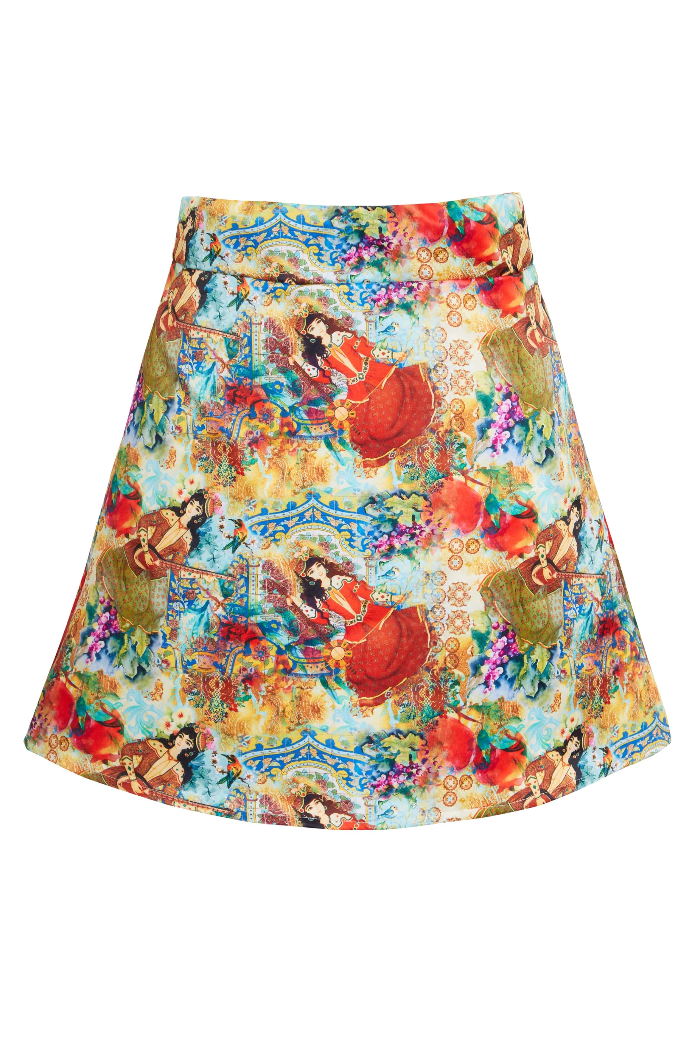 Persian Printed Mini Skirt-0