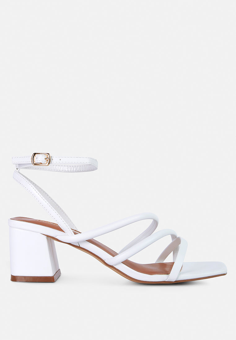 Right Pose Faux Leather Block Heel Sandals-9