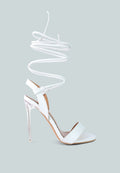 Sheeny Clear Stiletto Lace Up Heels-0