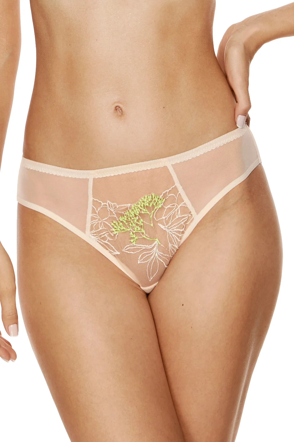 Sheer Mesh Embroidered Bikini Panty Gorteks Soleil-0