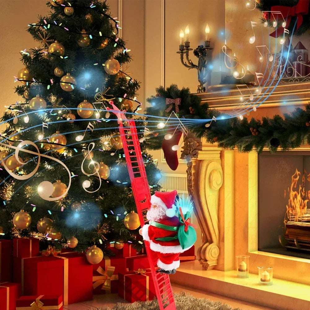 Santa Claus Climbing Ladder Christmas Decoration
