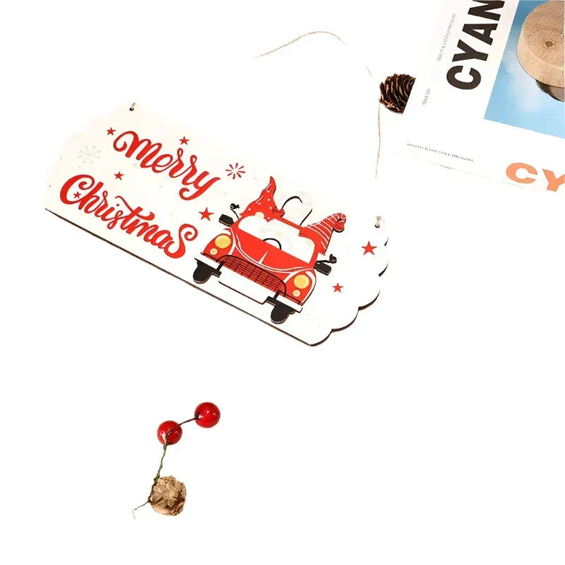 Santa Claus Wooden Sign - 8"x5" Merry Christmas Wall Decor