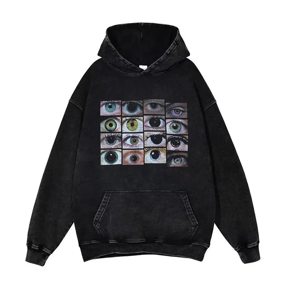 Anime Pain Graphic Hoodie Men's Retro Washed Harajuku Streetwear-10