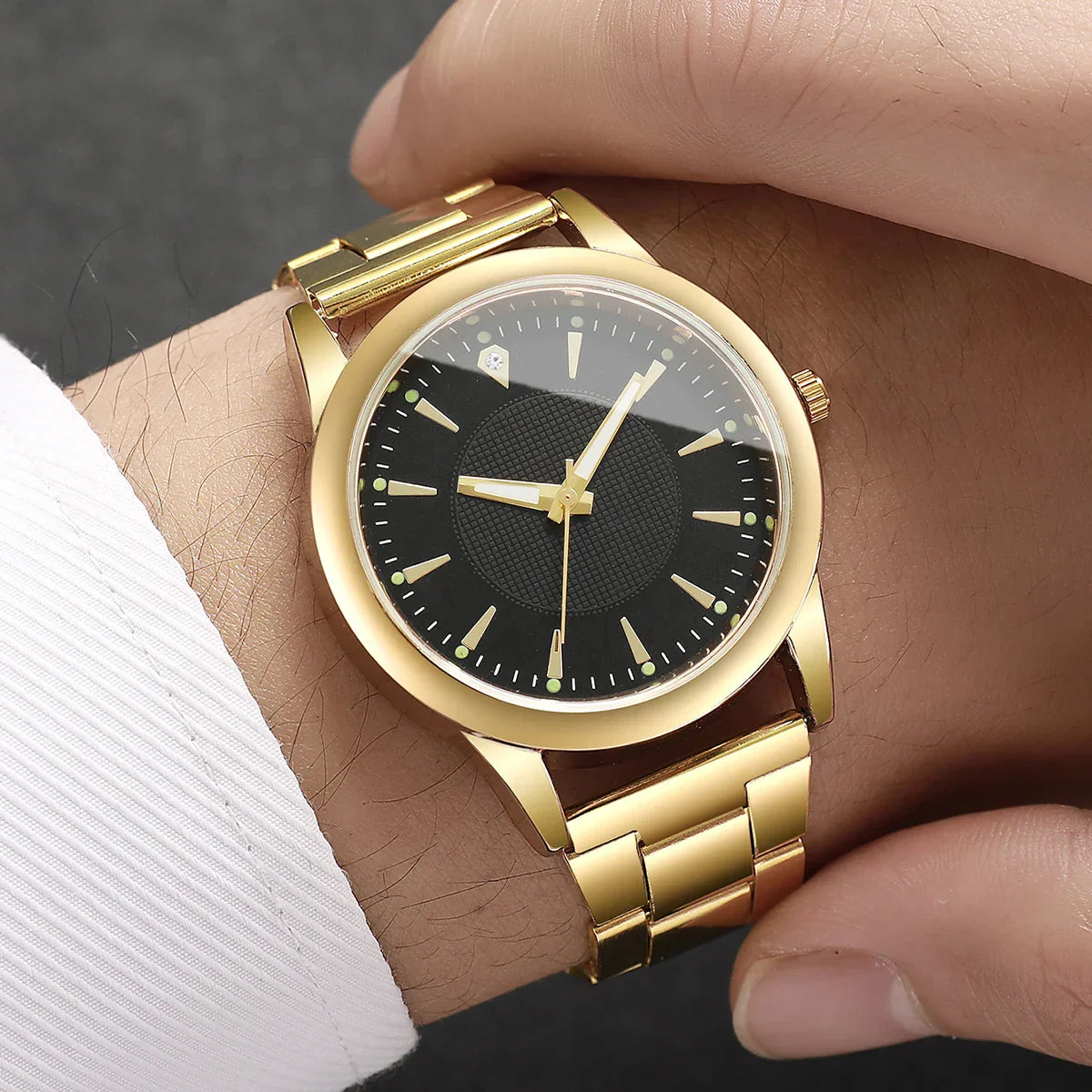 Couple Quartz Gold Watches Set-2