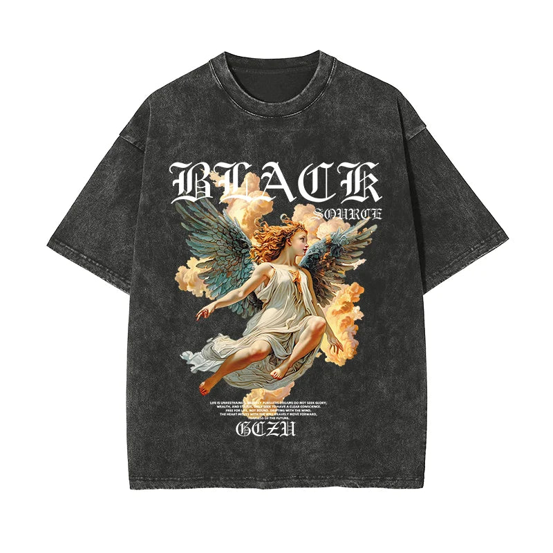 Y2k Gothic Punk Style Men T Shirt Clothes Harajuku Oversized T-shirt Top Tee High Street Hipster Summer Streetwear Anime Clothes-9