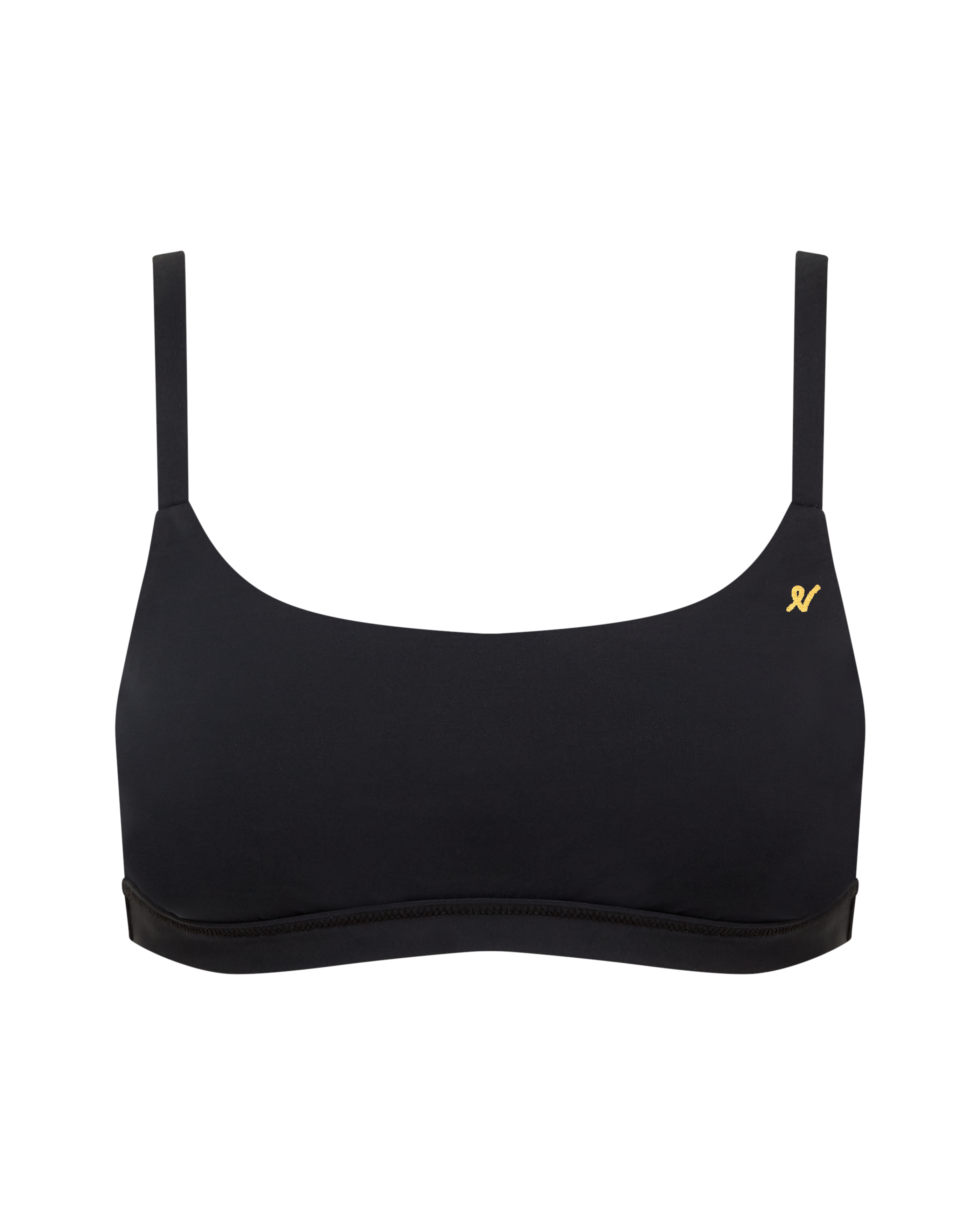 The Stretch Scoop Neck Bralette - Black