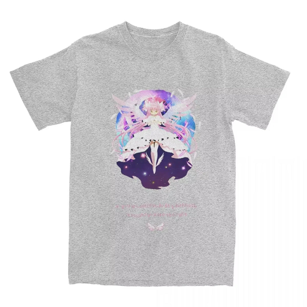 Vintage Madoka Magica Anime Print T-Shirt Soft Breathable Casual Comfortable Pure Cotton Unisex Tops-4