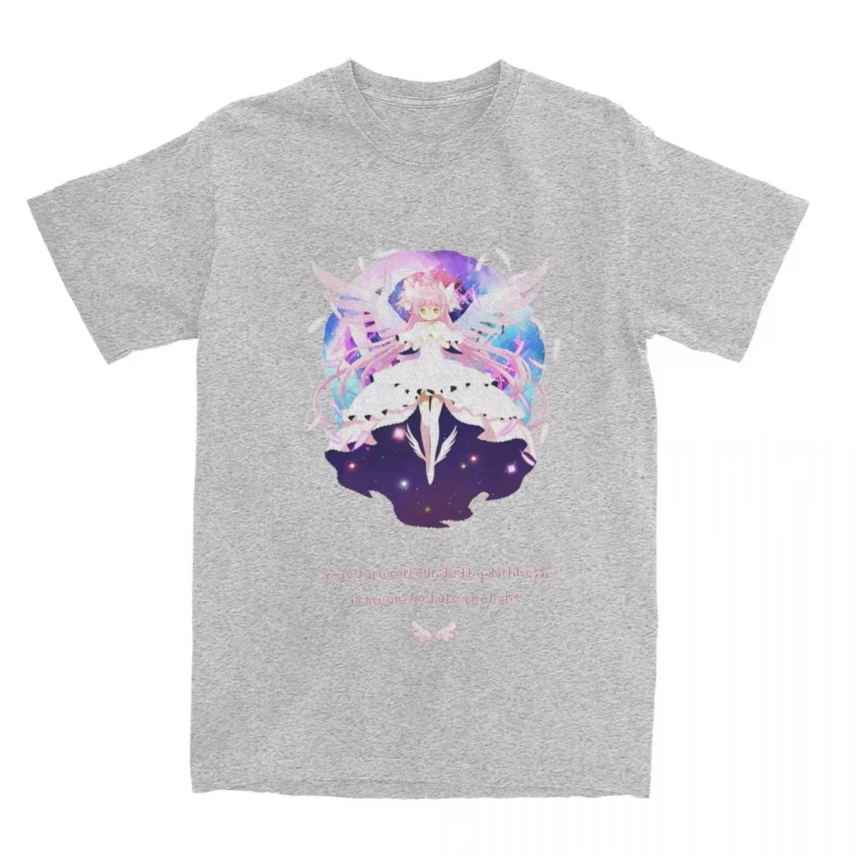 Vintage Madoka Magica Anime Print T-Shirt Soft Breathable Casual Comfortable Pure Cotton Unisex Tops-4