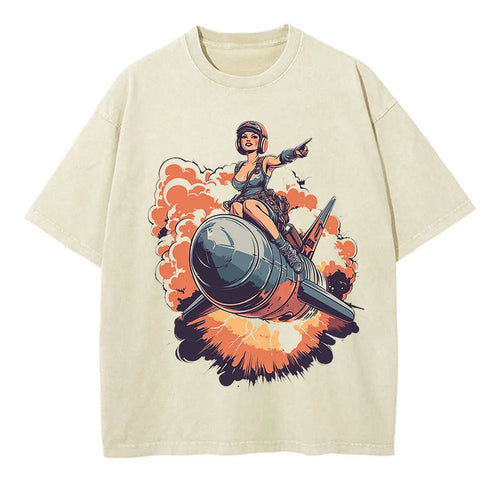 Beer Bottle Bomb Anime Oversized Graphic Tee-0