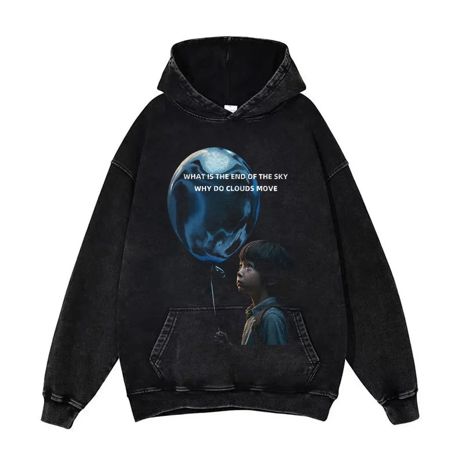 Anime Pain Graphic Hoodie Men's Retro Washed Harajuku Streetwear-17