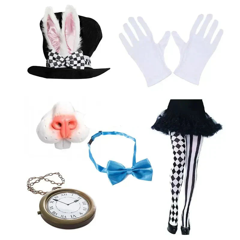 White Rabbit Hat Cosplay Set Easter Halloween-1