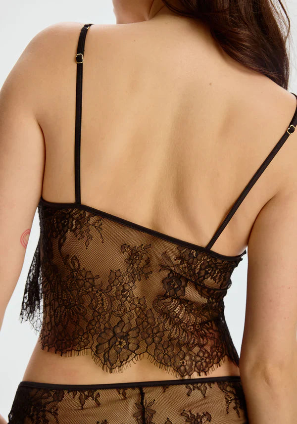 Sheer Eyelash Lace Cropped Cami Blush Serene Black-3