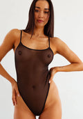 Sheer Mesh Stretch Bodysuit Blush The Mesh Black-0
