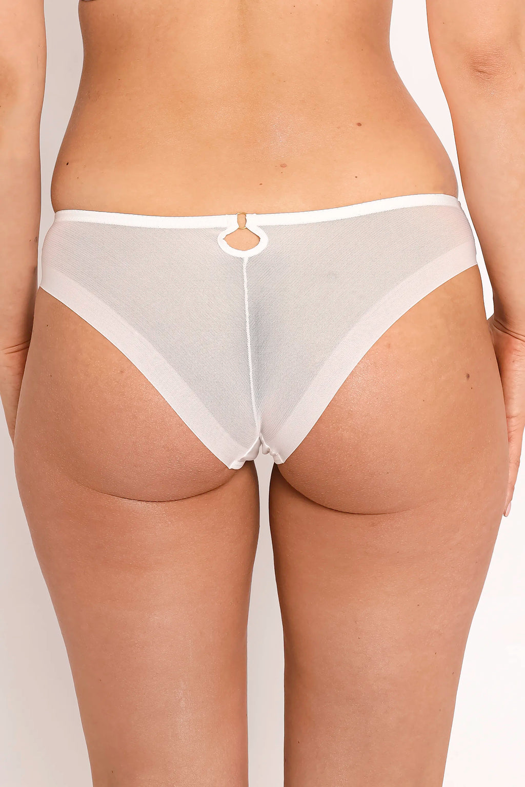 Sheer Mesh Tulle Embroidered Tanga Panty Perla Ivory-1