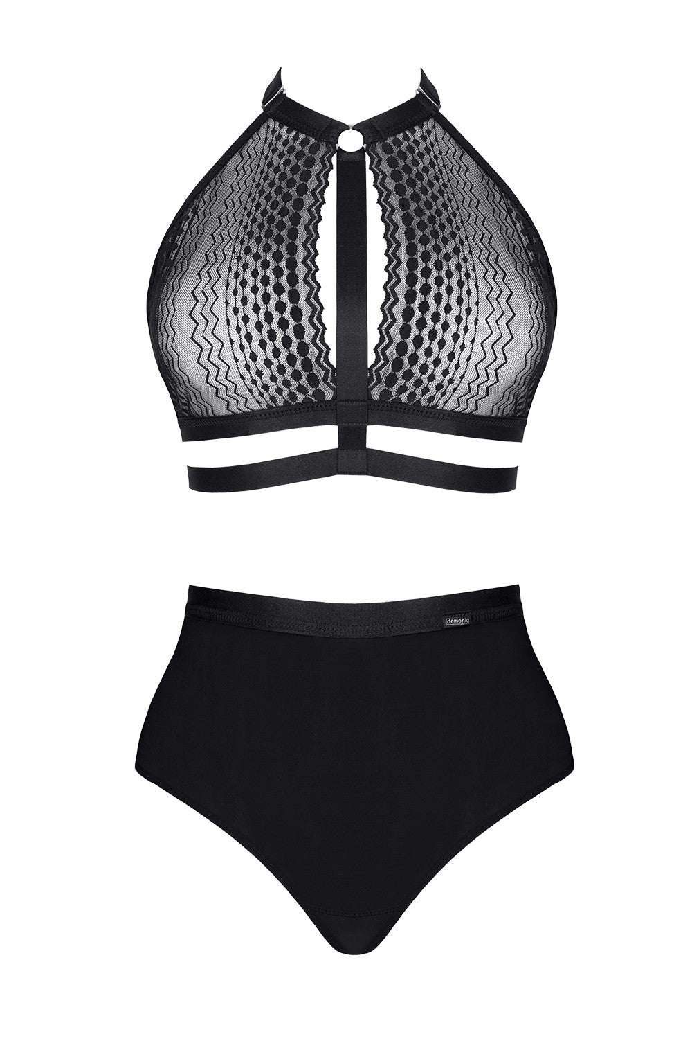 Sheer Lace Bra & High Waist Shorts Demoniq Paloma-3