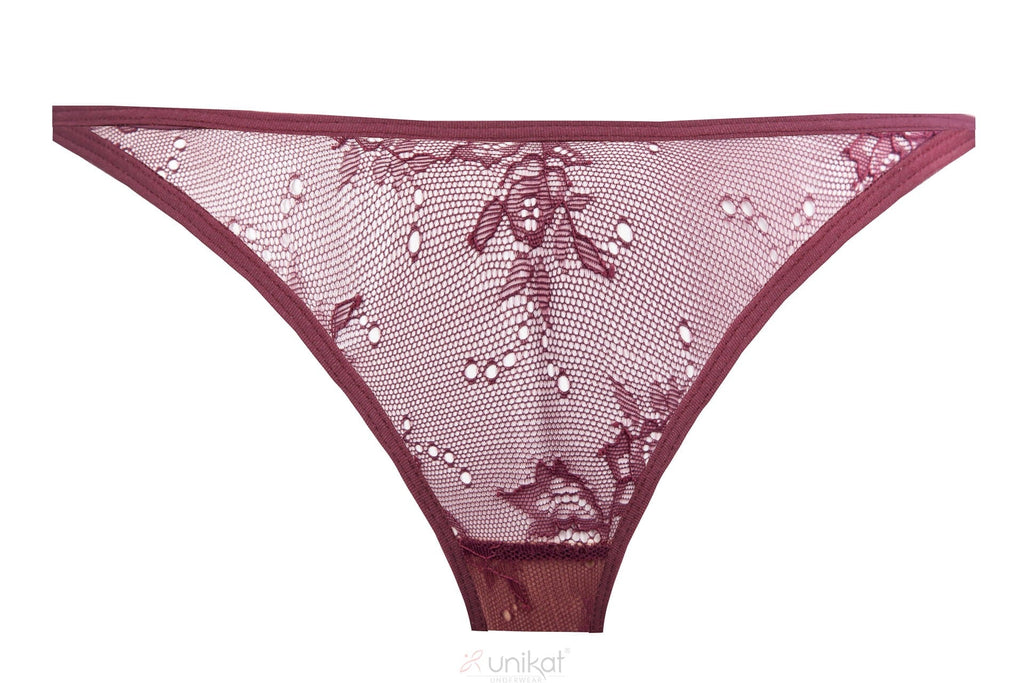 Sheer Mesh Lace Thong Panty Caro-2
