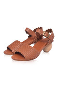 Sicily Woven Wooden Heel Leather Sandals