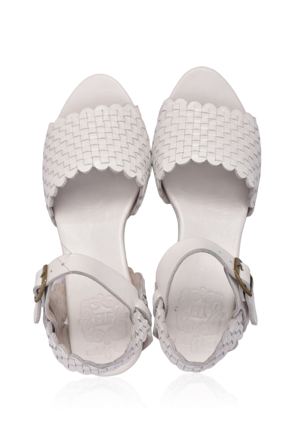 Sicily Woven Wooden Heel Leather Sandals