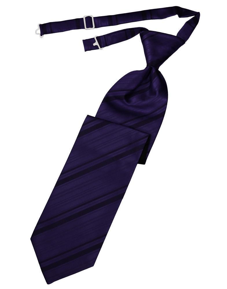 Striped Satin Necktie Pre-Tie-1