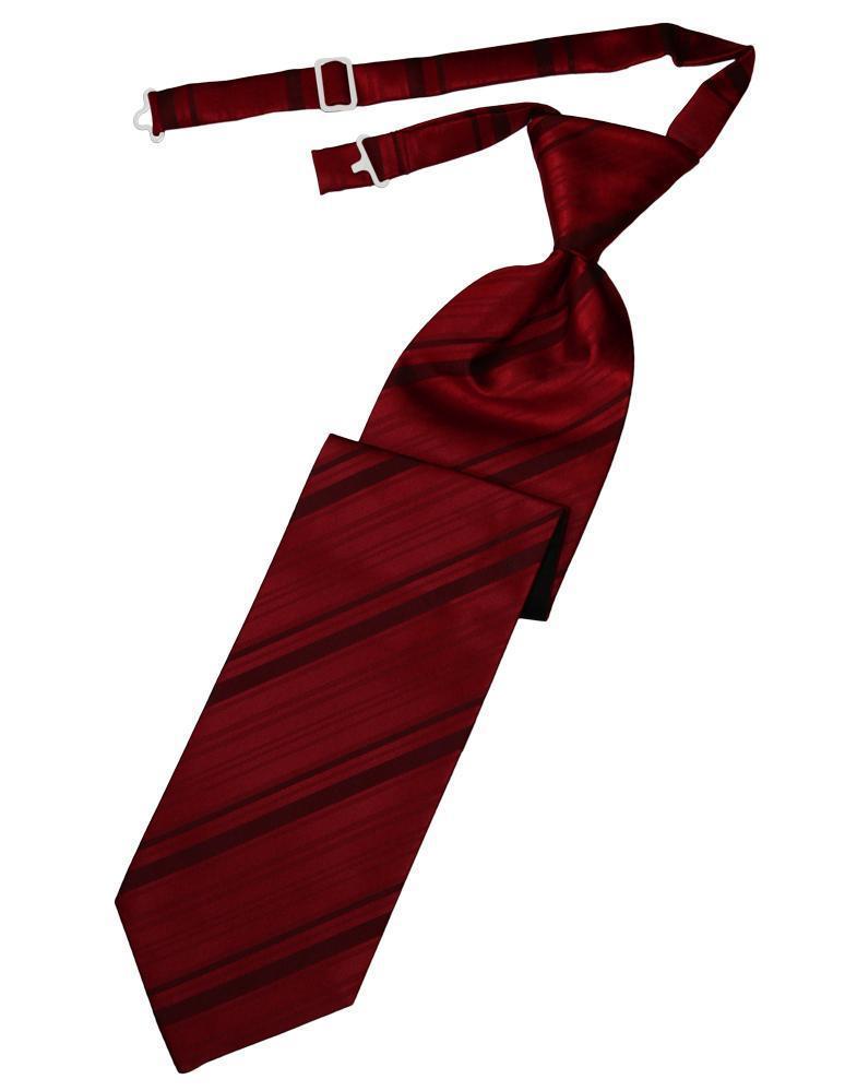 Striped Satin Necktie Pre-Tie-2