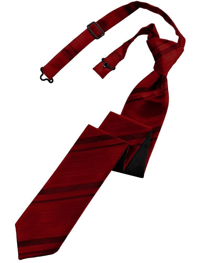 Striped Satin Skinny Necktie Pre-Tie-2