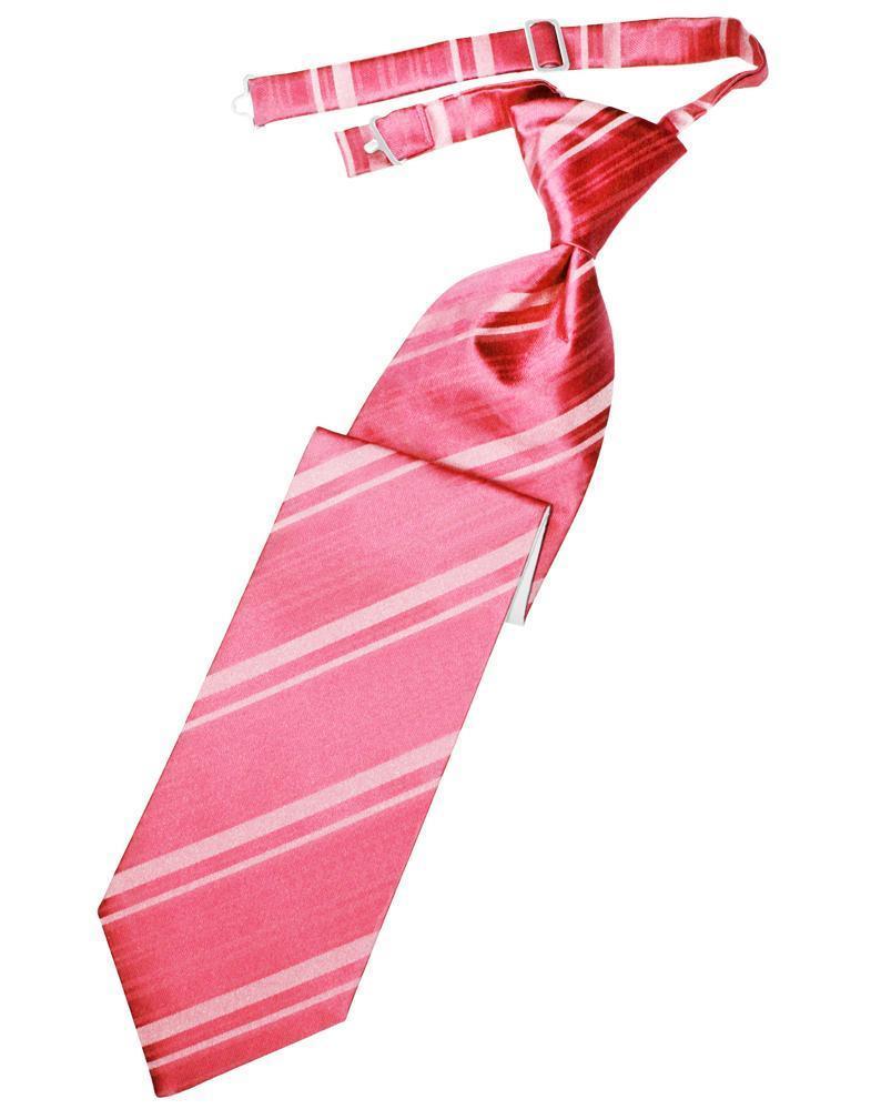 Striped Satin Necktie Pre-Tie-8