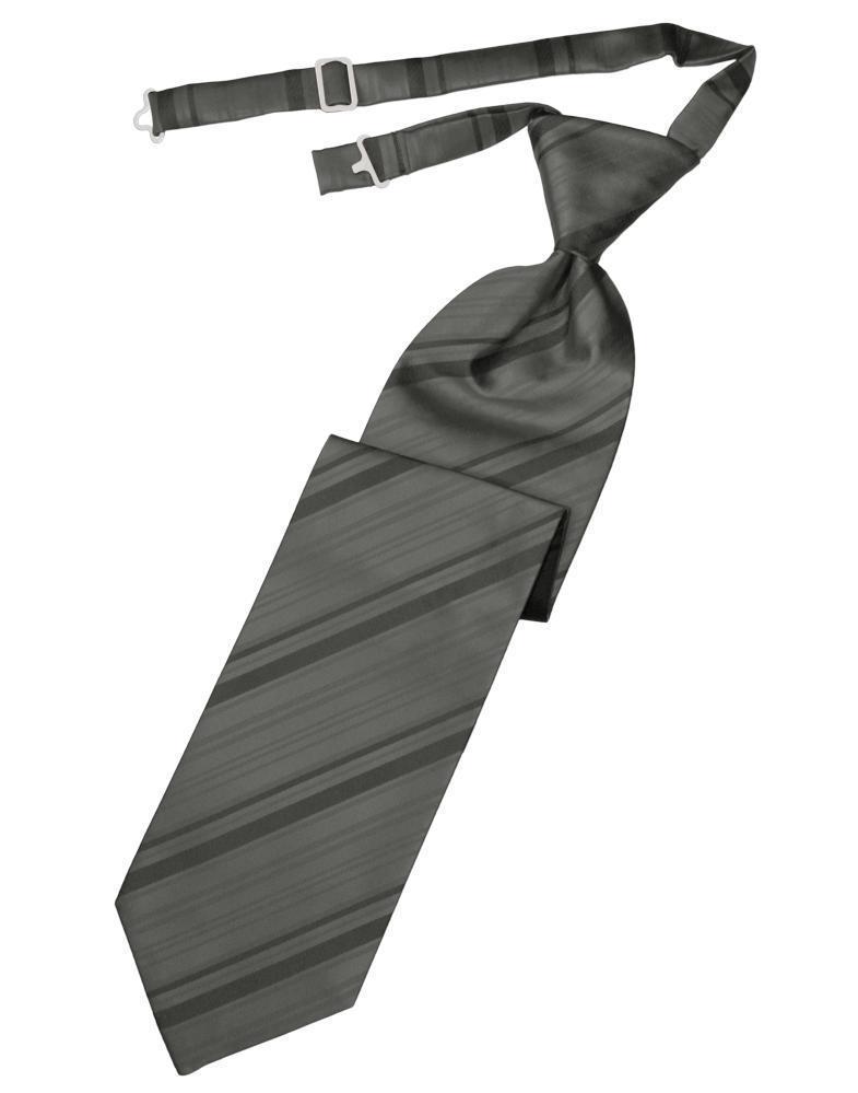Striped Satin Necktie Pre-Tie-10