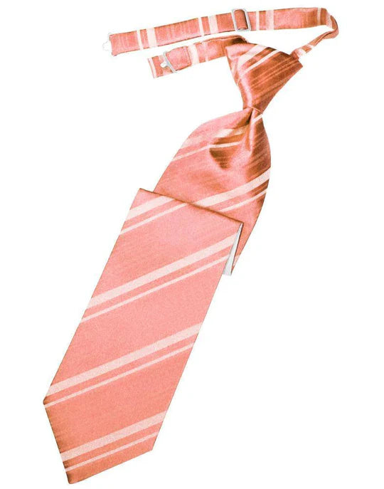 Striped Satin Kids Necktie-14