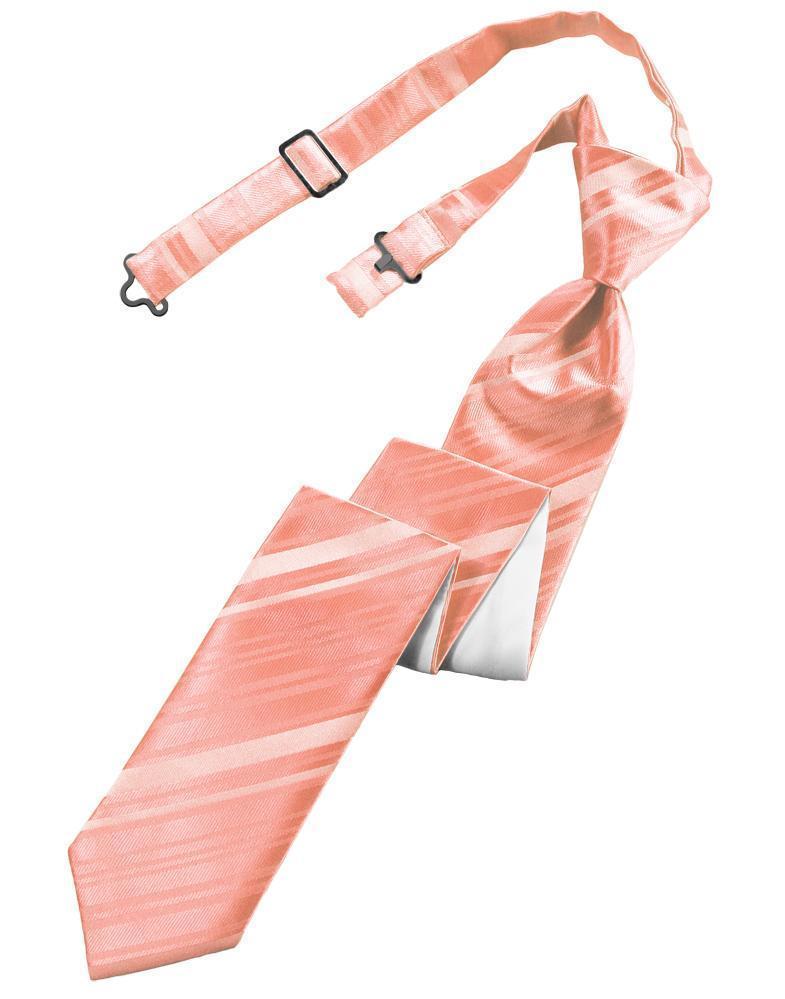 Striped Satin Skinny Necktie Pre-Tie-15