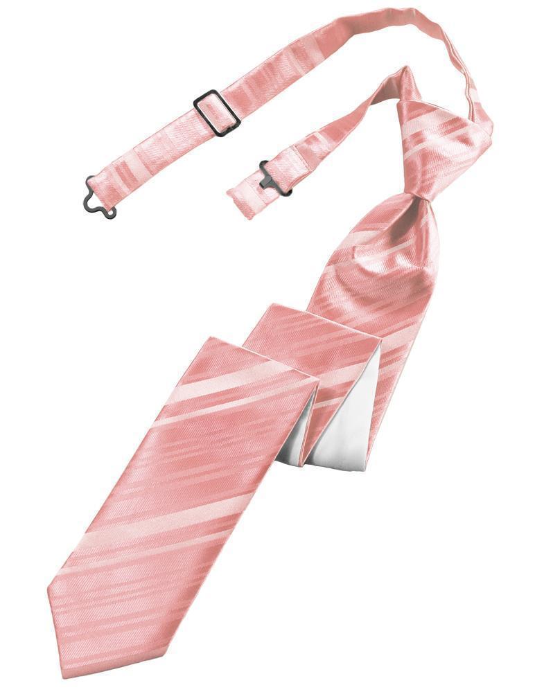 Striped Satin Skinny Necktie Pre-Tie-14