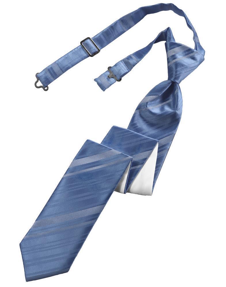 Striped Satin Skinny Necktie Pre-Tie-16