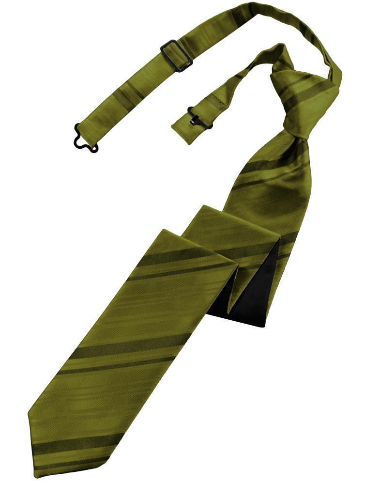 Striped Satin Skinny Necktie Pre-Tie-17