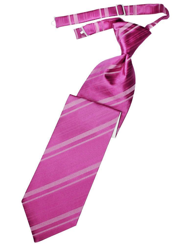 Striped Satin Necktie Pre-Tie-19