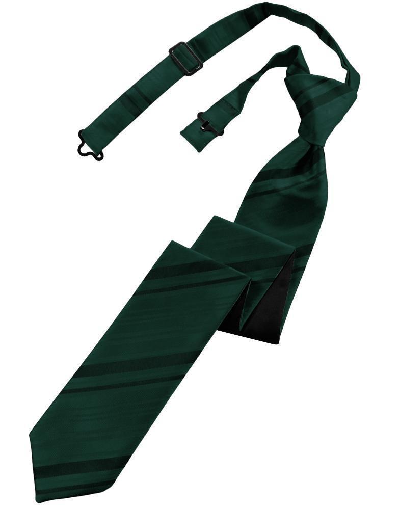 Striped Satin Skinny Necktie Pre-Tie-24
