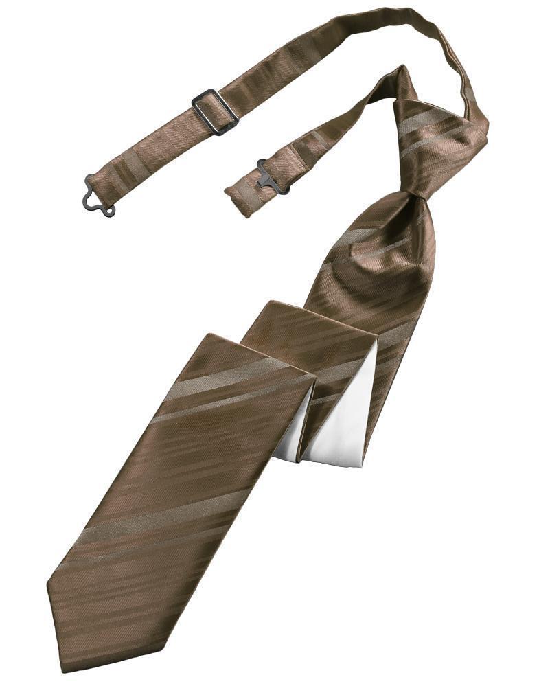 Striped Satin Skinny Necktie Pre-Tie-30