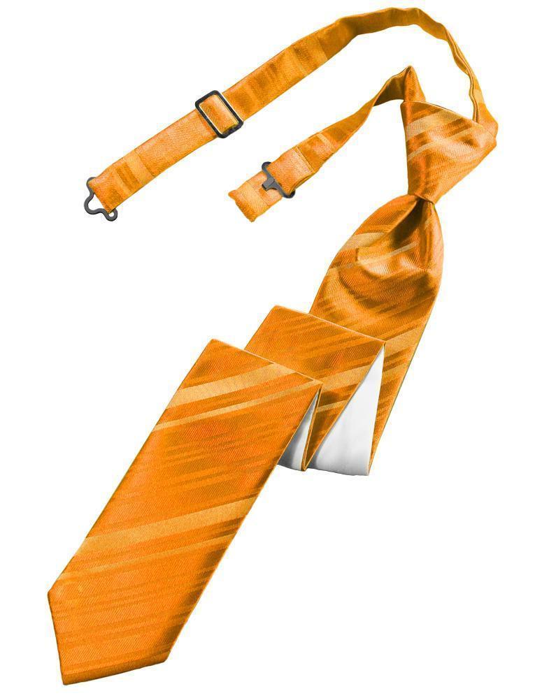 Striped Satin Skinny Necktie Pre-Tie-34