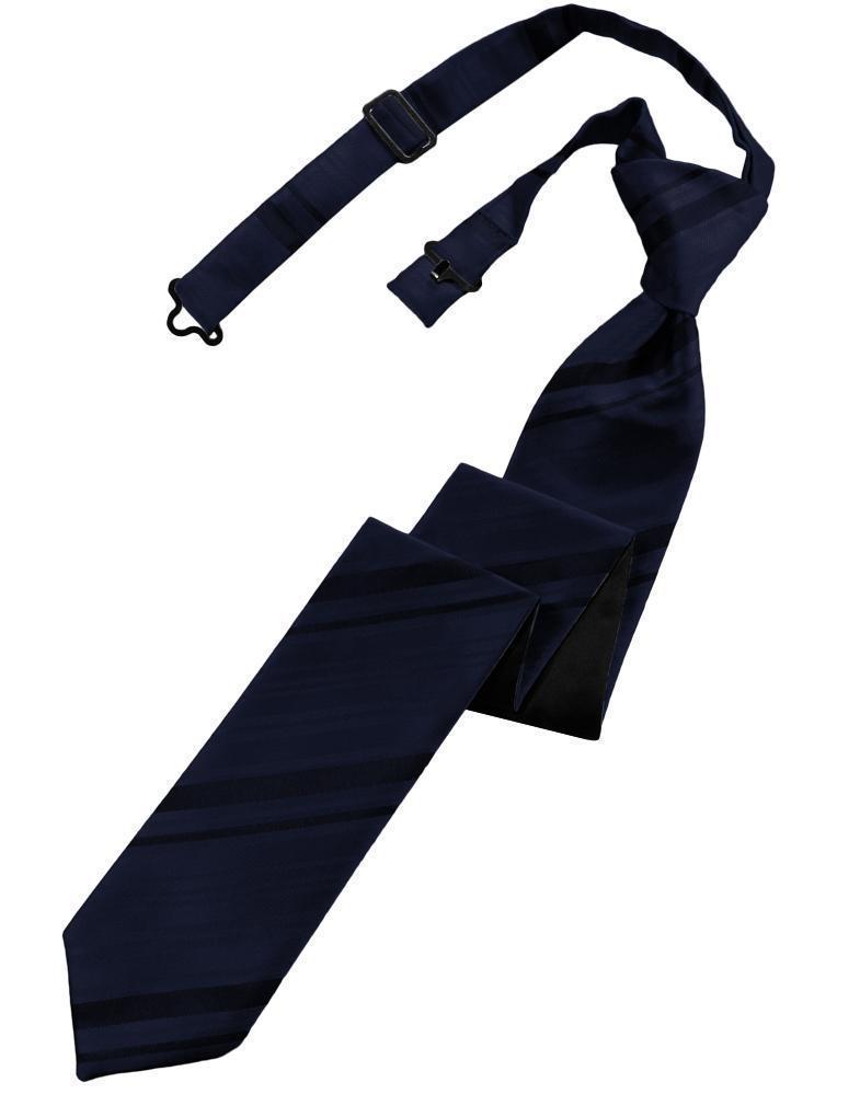 Striped Satin Skinny Necktie Pre-Tie-37