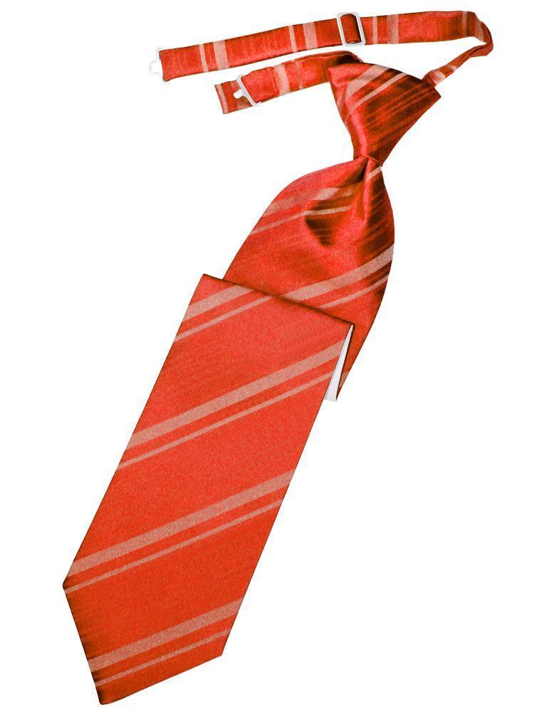 Striped Satin Necktie Pre-Tie-45