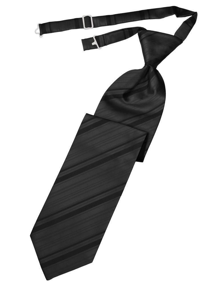 Striped Satin Necktie Pre-Tie-46