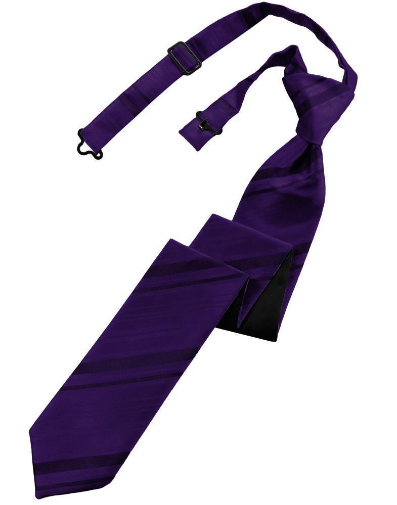 Striped Satin Skinny Necktie Pre-Tie-48
