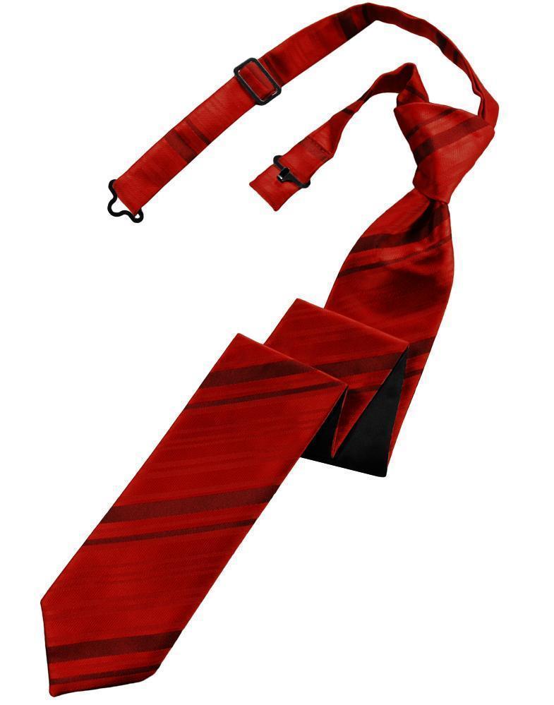 Striped Satin Skinny Necktie Pre-Tie-52