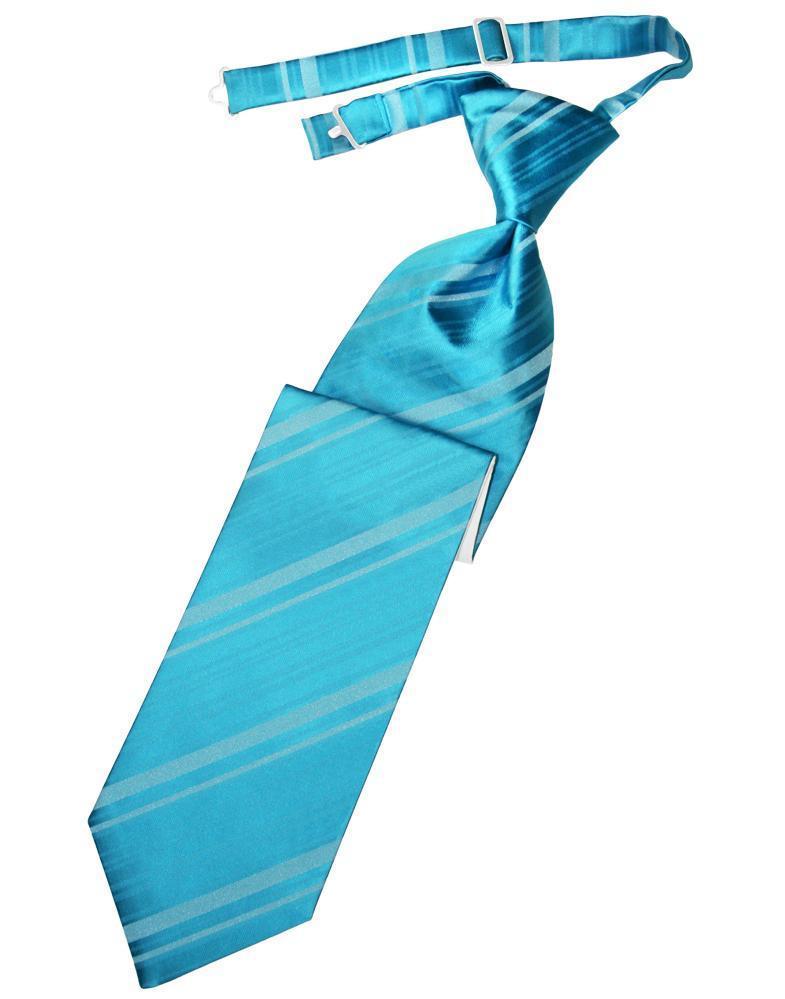 Striped Satin Necktie Pre-Tie-60