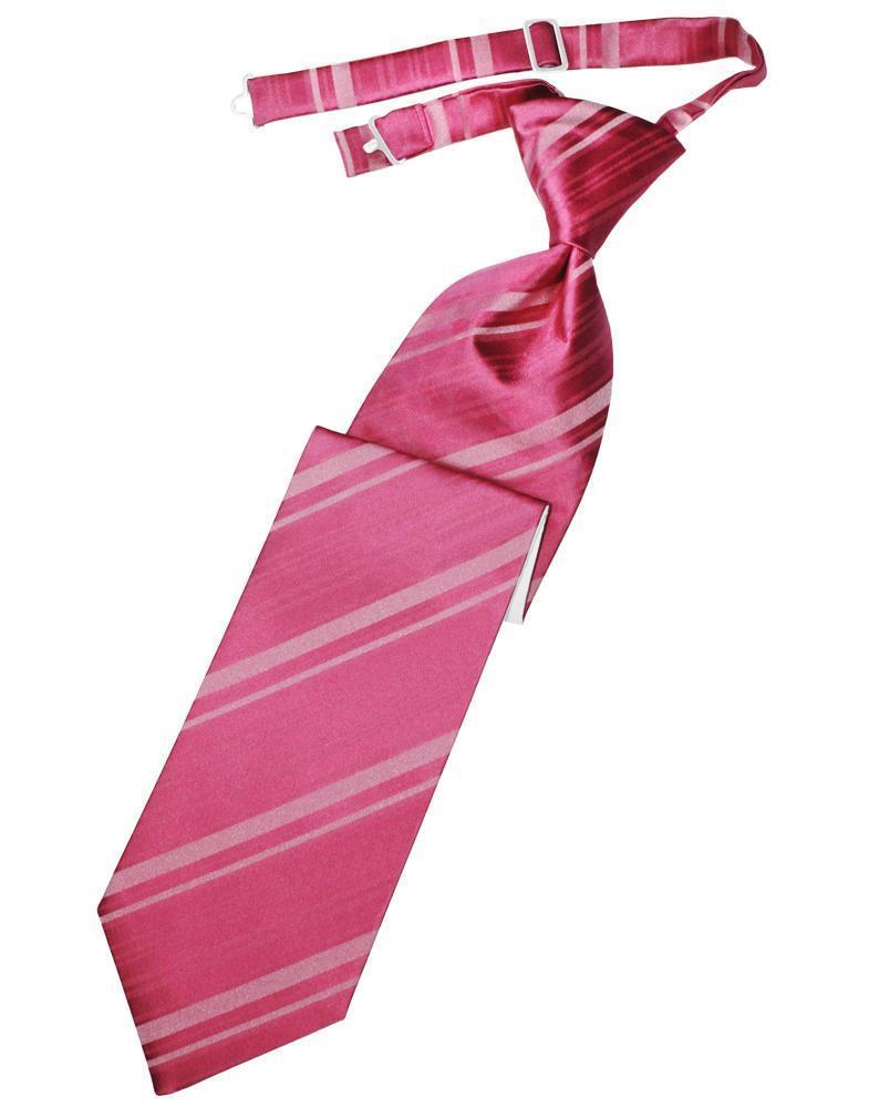 Striped Satin Necktie Pre-Tie-61