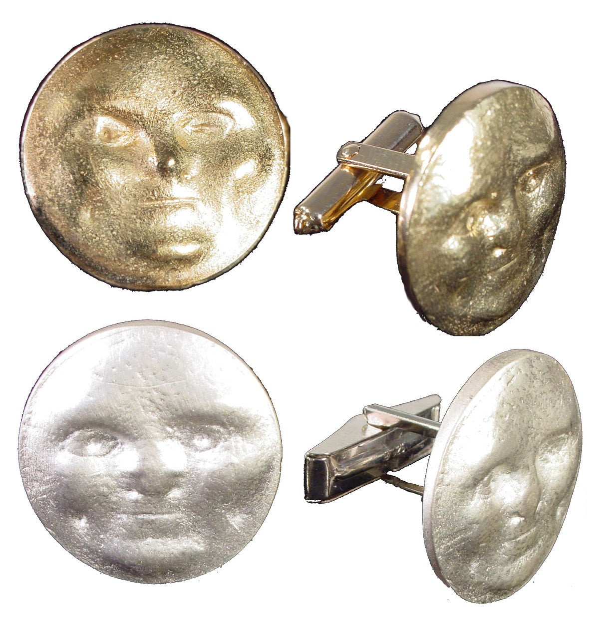 Someone to Watch Over Me-Sun/ Moon Cufflinks-18K gold with diamond eyes